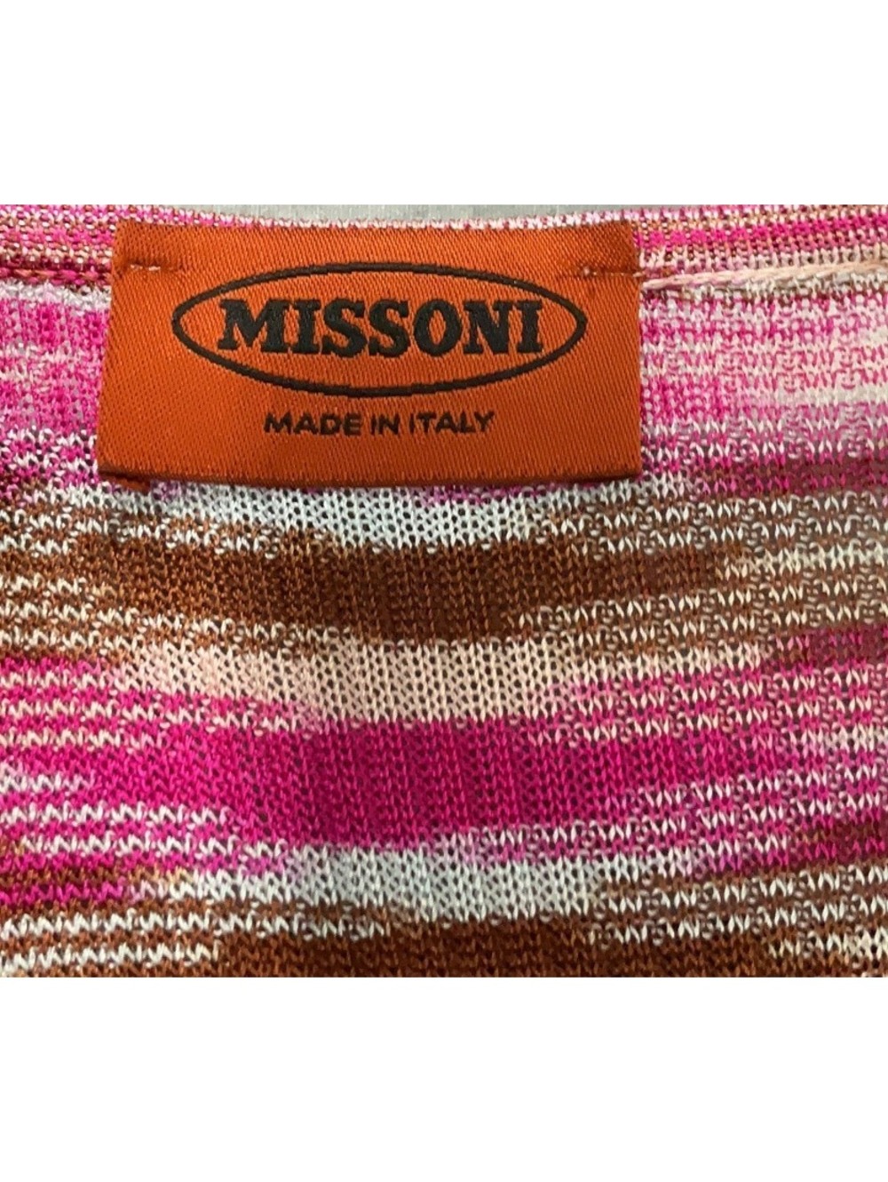 Missoni Pink and Brown Striped Knit Dress Size 38